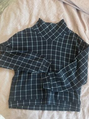 Madewell Black Sweater with White Grid